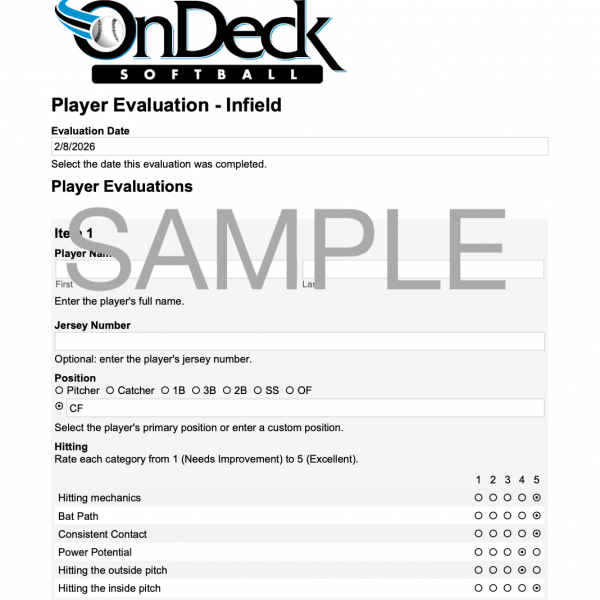 Tracy Tryout Evaluations